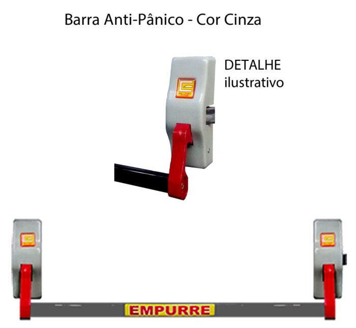 Barra anti-panico Estribofire cor Cinza