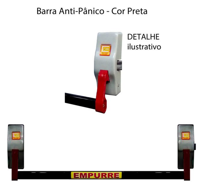 Barra anti-panico Estribofire cor preta