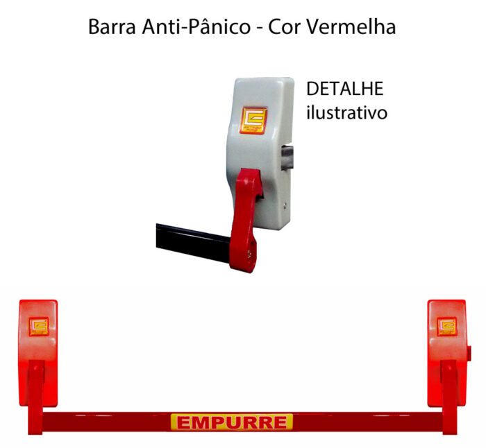 Barra anti-panico Estribofire cor Vermelha